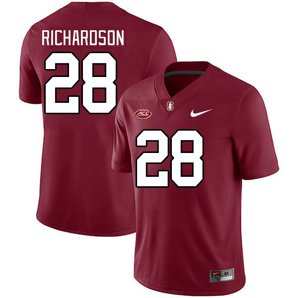 Men #28 Cam Richardson Stanford Cardinal 2024 ACC Conference College Football Jerseys Stitched-Cardi